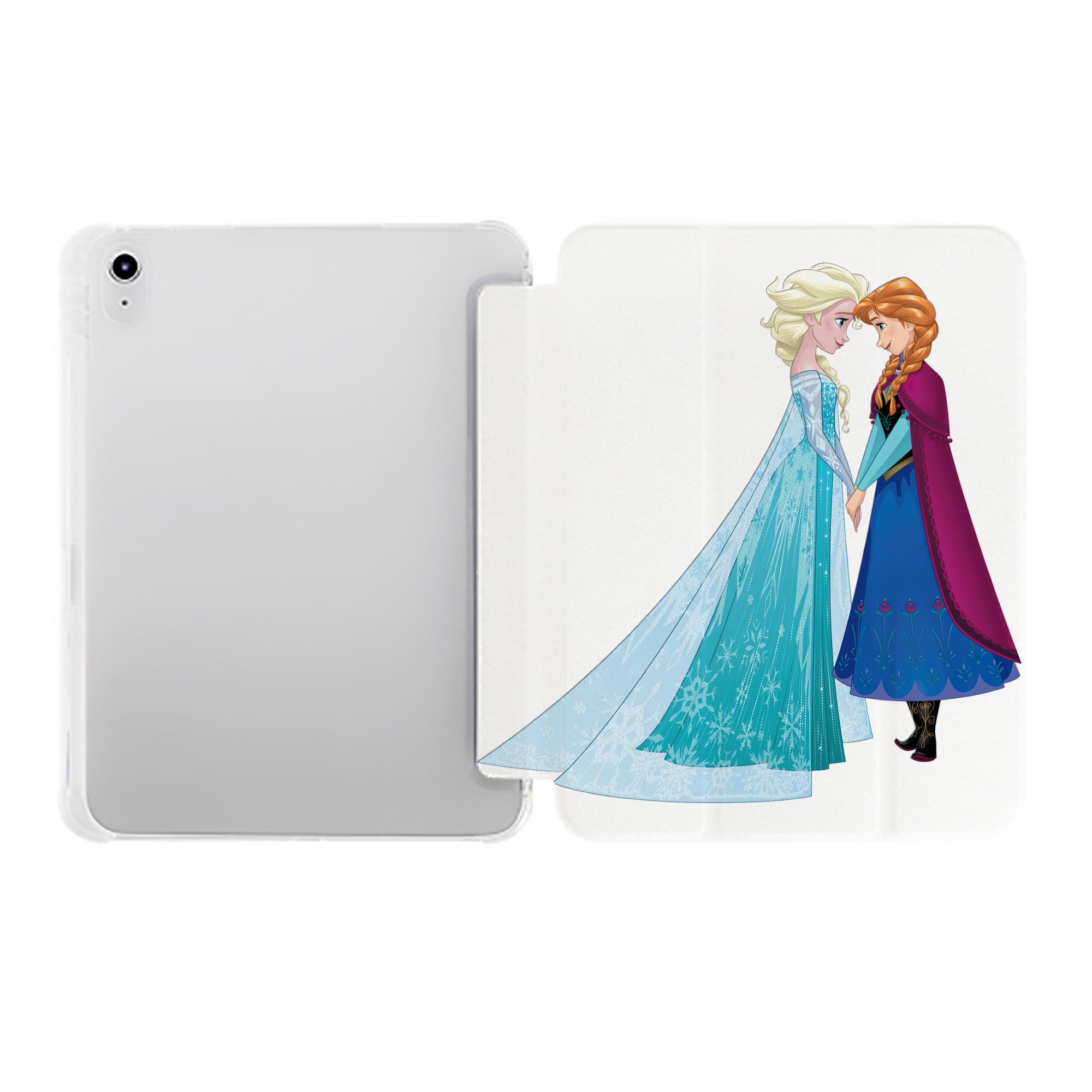 （画像用） アナと雪の女王 アンナ エルサ Frozen Anna Elsa IPad ケース ペン収納付き 三つ折りスタンド PUレザー×シリコン 対応機種9.5/10.5/10.9インチ